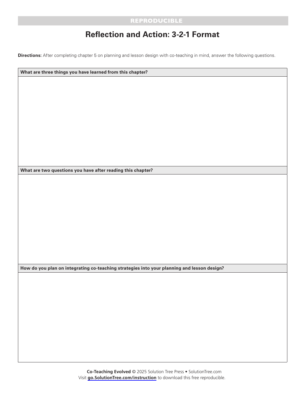 First page preview of Reflection: 3-2-1 Format
