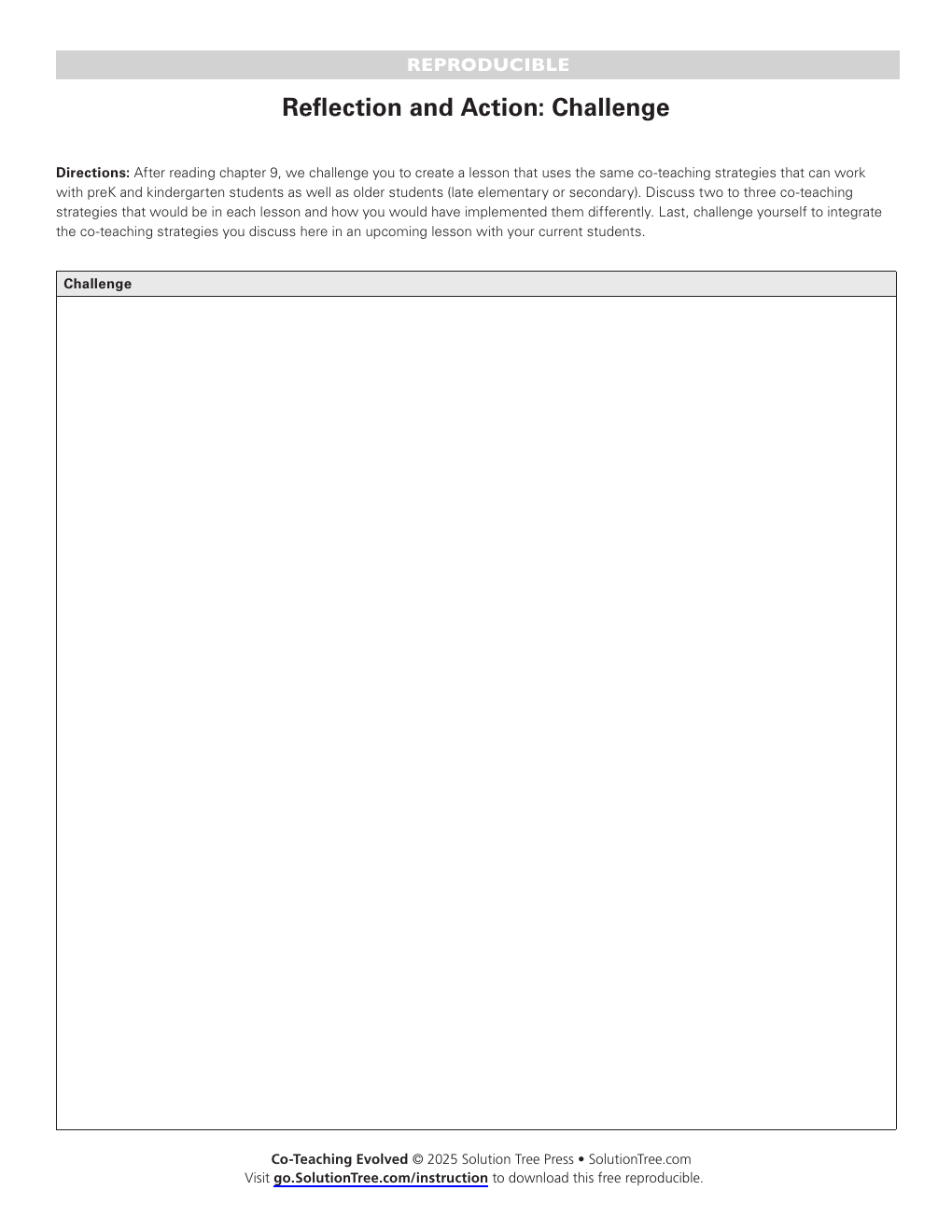 First page preview of Reflection: Co-Teaching Challenge