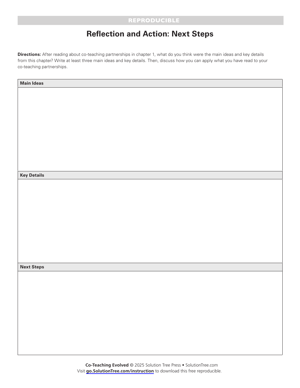 First page preview of Reflection: Next Steps