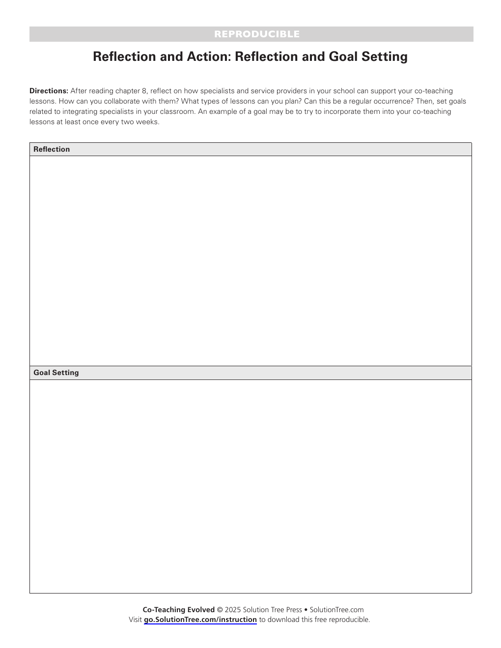 First page preview of Reflection and Goal Setting